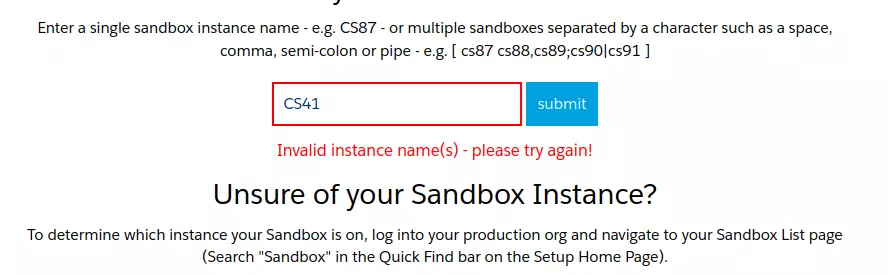 Search Sandbox Preview Instance